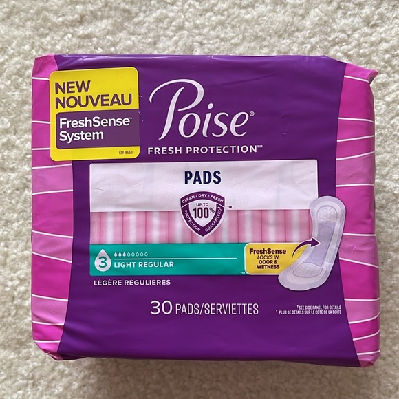 Poise Incontinence Pads for Women, 3 Drop Light Absorbency, Regular Length, 30ct - Picture 2 of 5